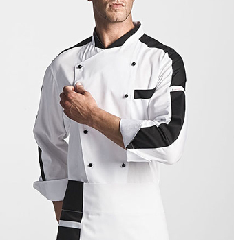 Giacca da chef a maniche corte Alexandra Essential Chef colore Bianco Nero  XL 